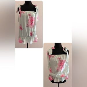 Must by Juliana Perez Floral Tie-Shoulder Top | Colombian Designer Blouse